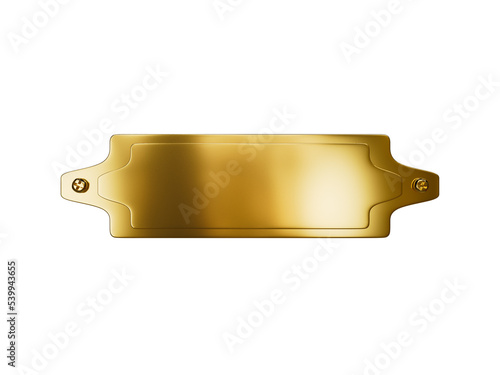 Valokuva Golden nameplate icon isolated 3d render illustration