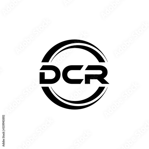 DCR letter logo design with white background in illustrator, vector logo modern alphabet font overlap style. calligraphy designs for logo, Poster, Invitation, etc. photo