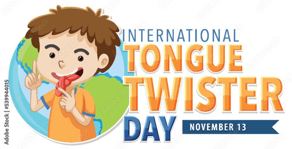 International tongue twister day logo design International tongue twister day logo design