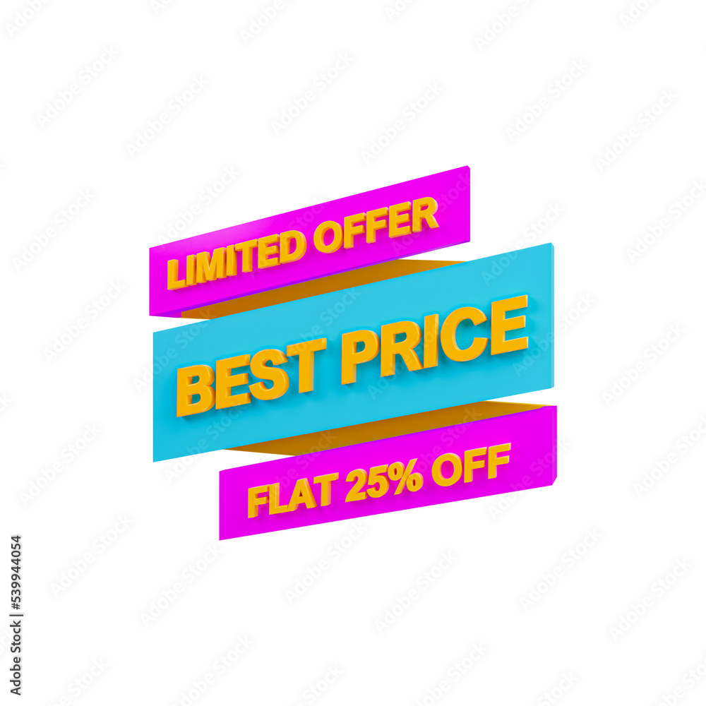 Best price sale 25% off 3d promotion banner