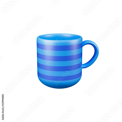 3d coffee mug icon isolated 3d rendering