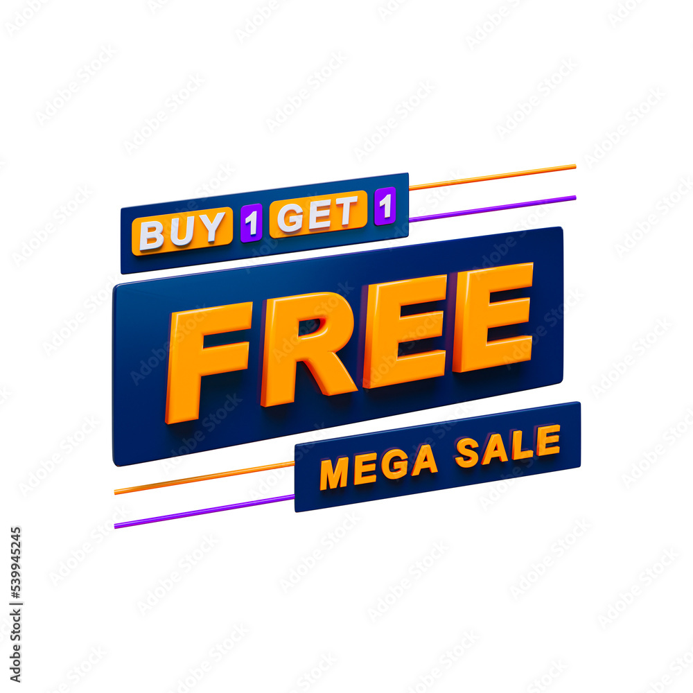 Buy one get one sale 3d promotion banner