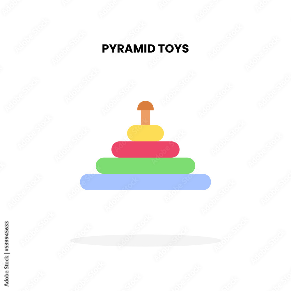 Pyramid toy flat icon. Vector illustration on white background. Can used for digital product, presentation, UI and many more. Pyramid toy flat icon. Vector illustration on white background. Can used for digital product, presentation, UI and many more.