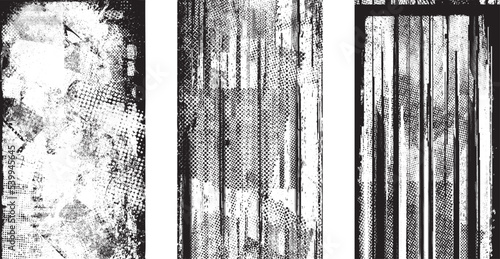 Social media covers with tiny roughen border frames. . grunge style . Post frame stories templates.  Layout for promotion .Media banner .Vector