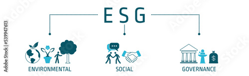 Banner design of ESG " Environmental, Social, Goverment "