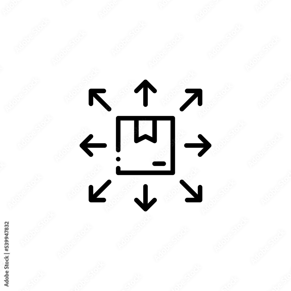 package distribution line icon package distribution line icon