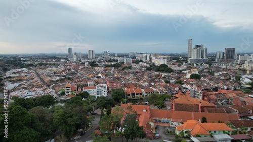 Malacca, Malaysia - October 16, 2022: The Historical Landmark Buildings and Tourist Attractions of Malacca