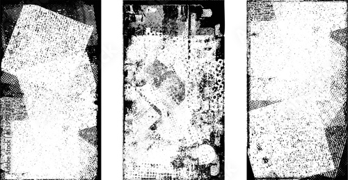 Social media covers with tiny roughen border frames. . grunge style . Post frame stories templates.  Layout for promotion .Media banner .Vector