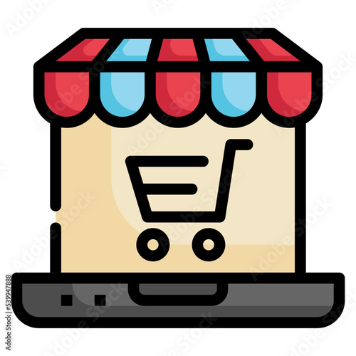 online shop store purchase filled outline icon