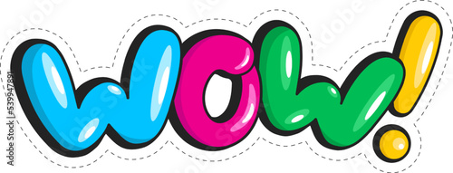Wow sticker for banner, chat, web page, poster. 