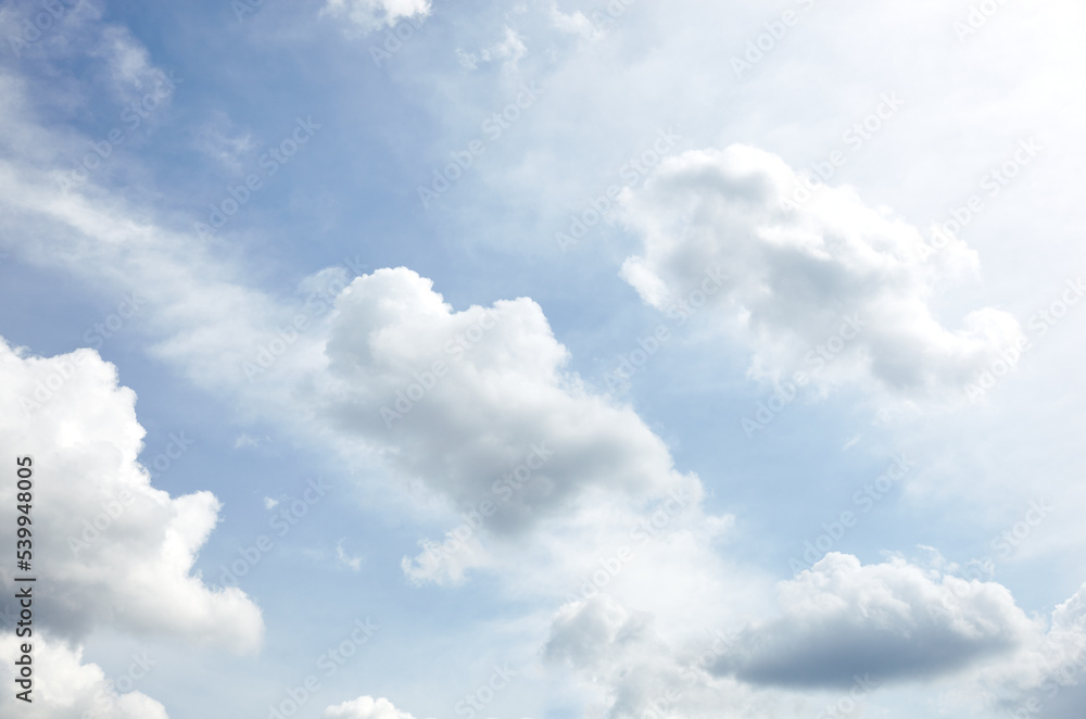 Abstract image of blurred sky. Blue sky background with cumulus clouds Abstract image of blurred sky. Blue sky background with cumulus clouds