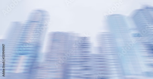 City skyscrapers motion abstract banner. Modern urban style.