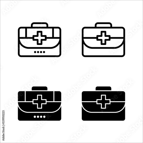 First aid box icon vector, on white background.