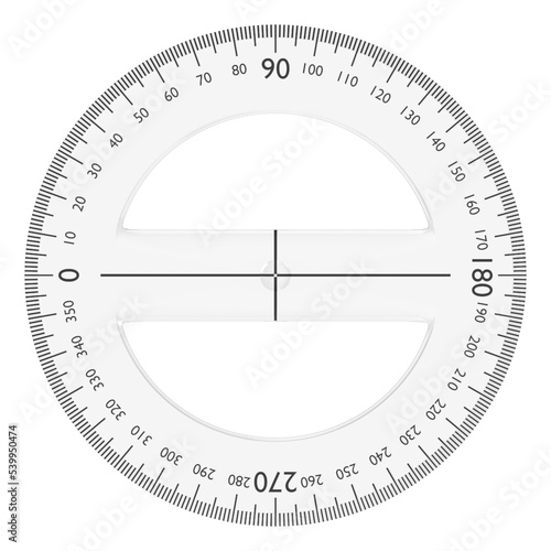 3d rendering illustration of a circular protractor photo