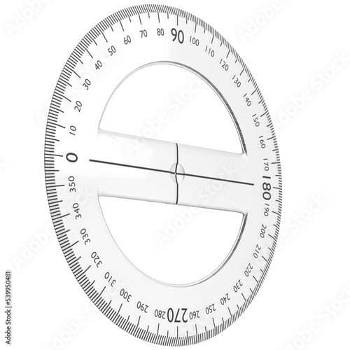 3d rendering illustration of a circular protractor