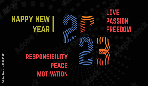 A poster design for wishing new year. happy new year.