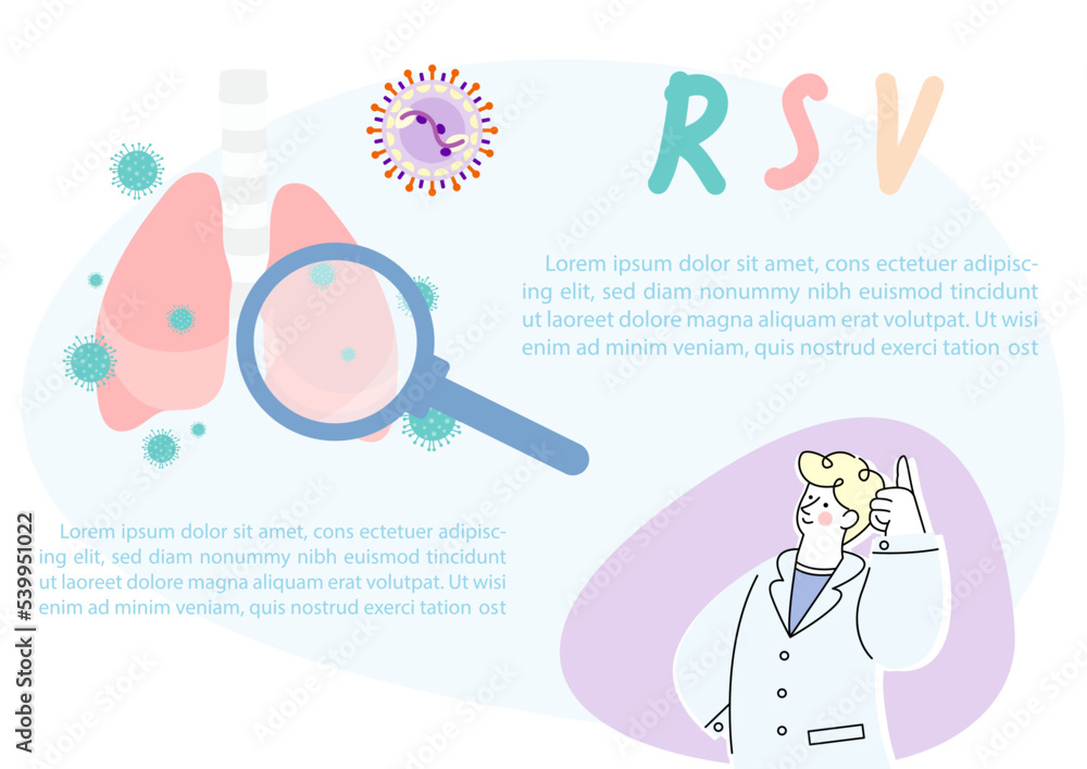 Medical Illustration Of Rsv Respiratory Syncytial Virus In Flat Style Medical Illustration Of Rsv Respiratory Syncytial Virus In Flat Style