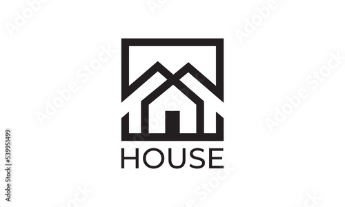 home square logo graphic design vector illustration in line art style. good for brands, advertising, real estate, construction, etc.