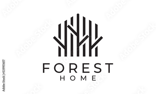 tree home logos. nature house simple modern creative logo illustration design. creative real estate logo concept.