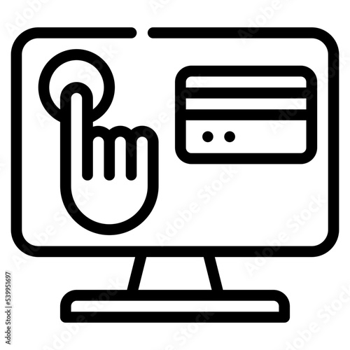 online credit transfers payment shopping simple line icon