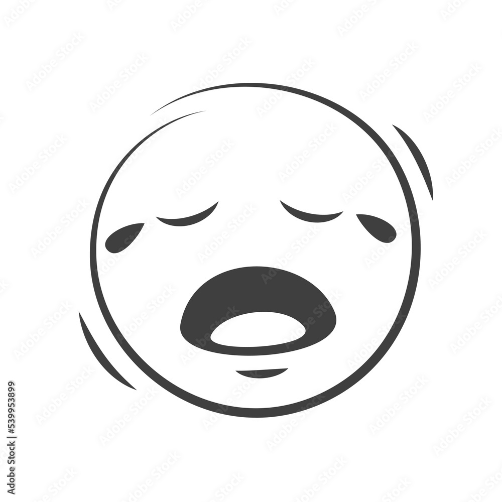 Emoji emoticon crying. Vector illustration isolated on white background.