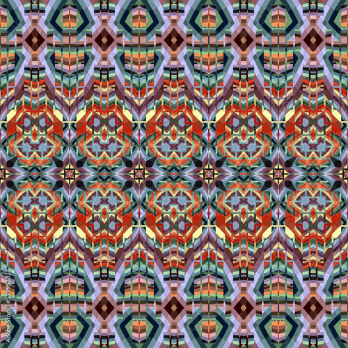 3d effect - abstract geometric fractal mosaic style pattern