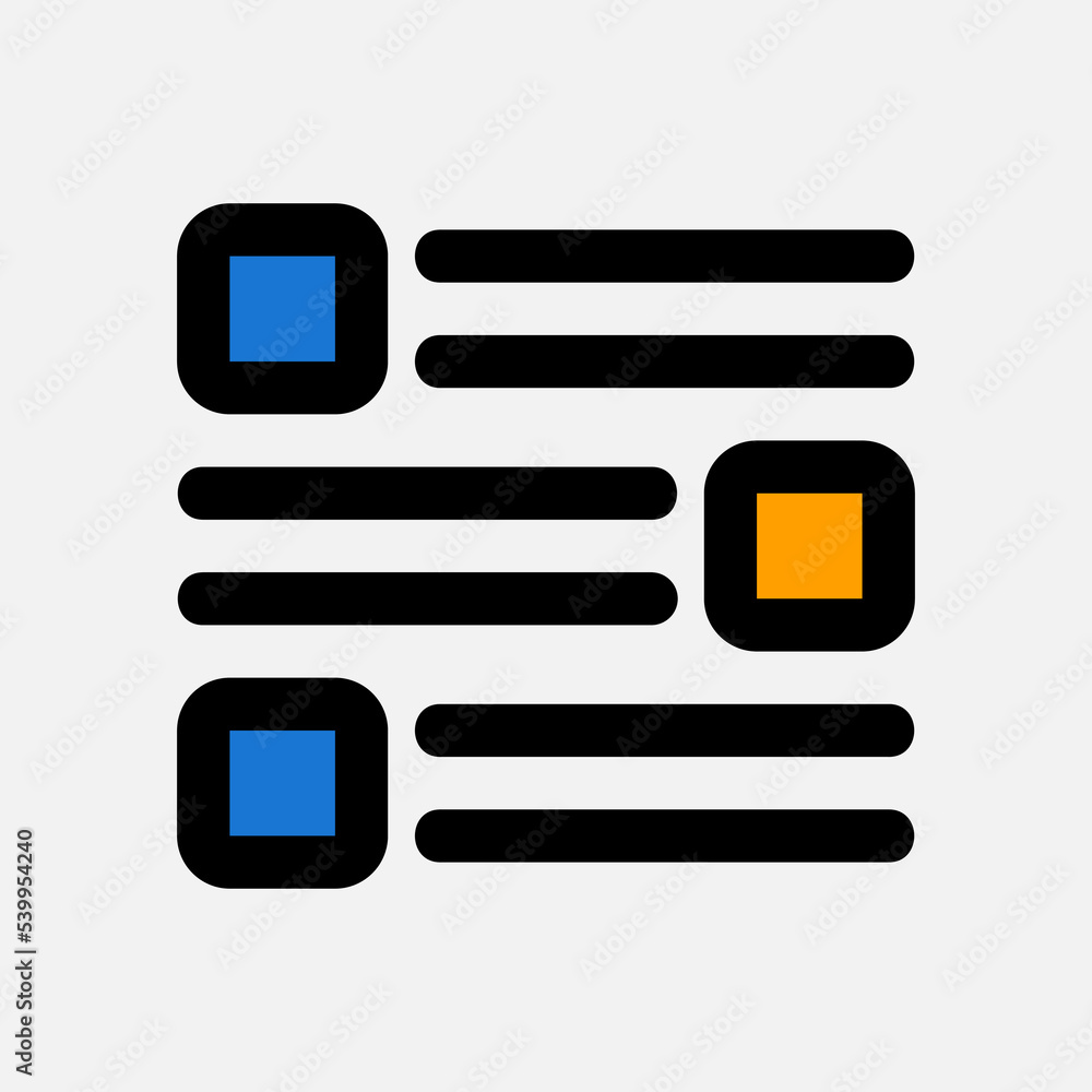 Layout icon in filled line style, use for website mobile app presentation Layout icon in filled line style, use for website mobile app presentation