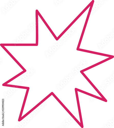 Modern Geometric Star. Vector red star for sale