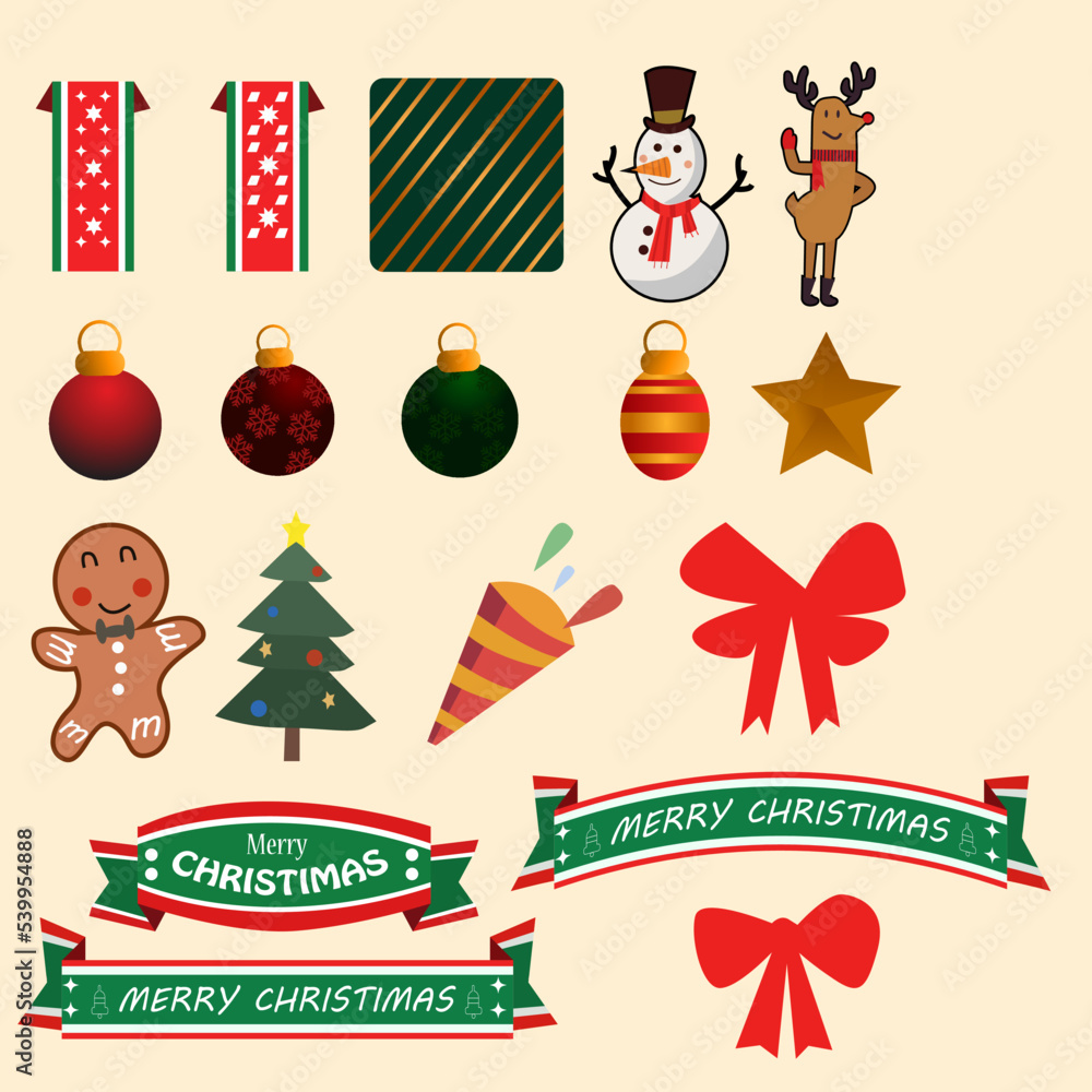 Fototapeta premium vector christimas natal element collection bundle for your design campaign 