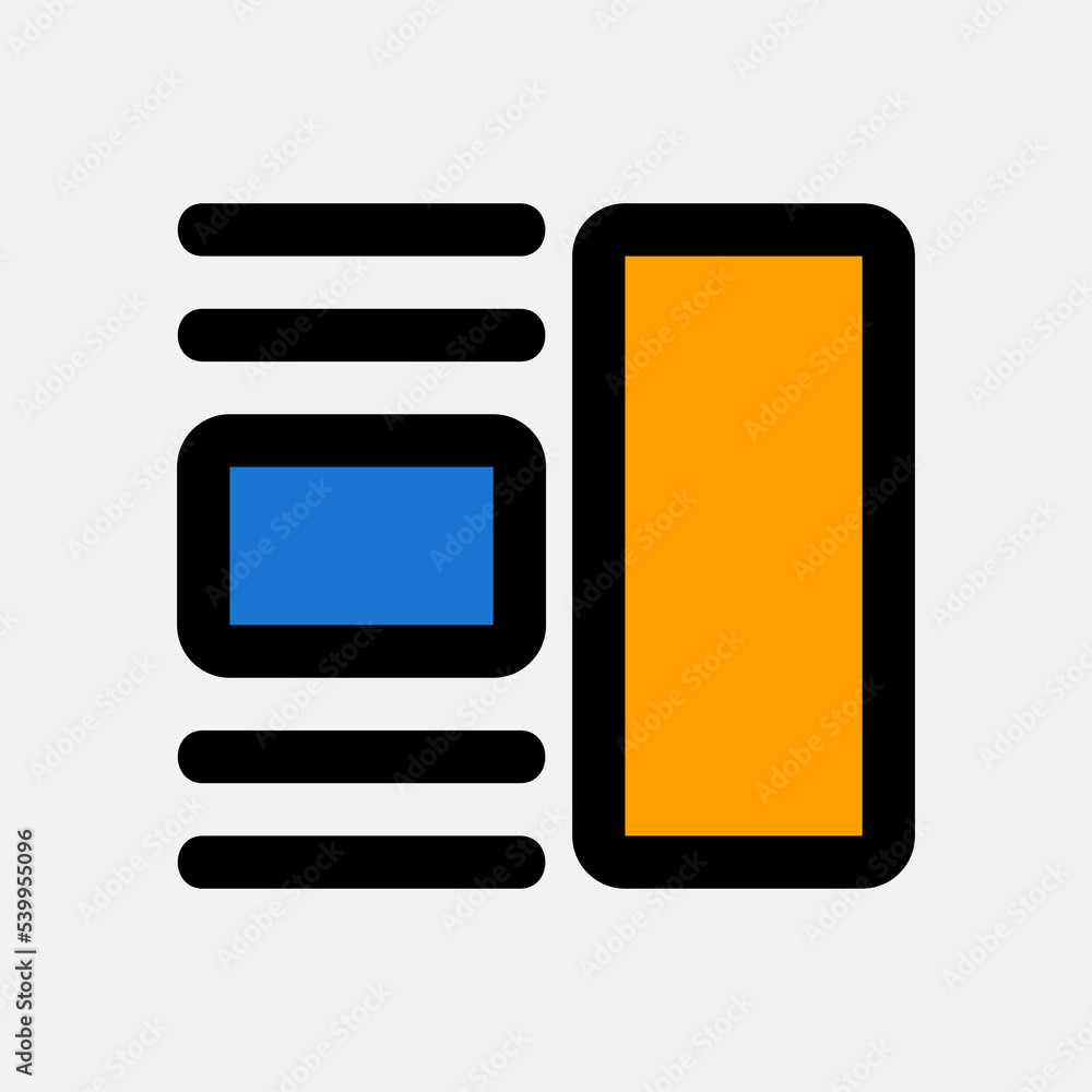 Layout icon in filled line style, use for website mobile app presentation Layout icon in filled line style, use for website mobile app presentation