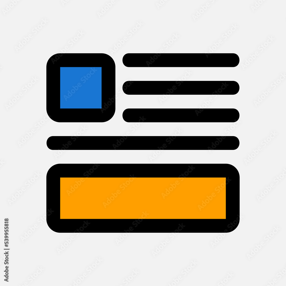 Layout icon in filled line style, use for website mobile app presentation Layout icon in filled line style, use for website mobile app presentation