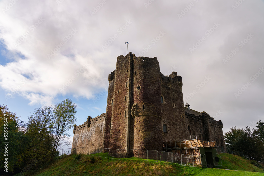 Medieval Doune Castle, Stirling district of central Scotland, UK, famous for being a filming location of British comedy Monty Python and the Holy Grail