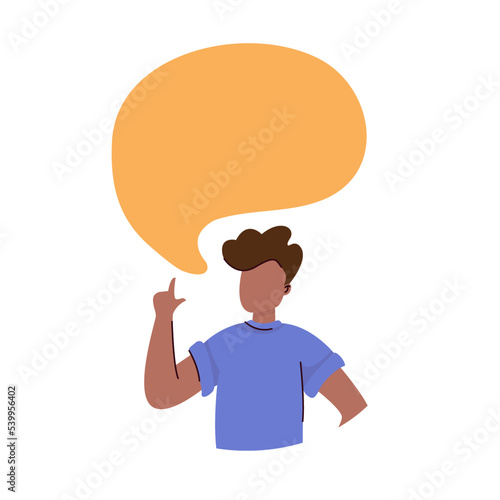 Vector illustration, flat style, businessmen discuss social network, news, social networks, chat, dialogue speech bubbles. People talk. Men. Conversation and idea concept