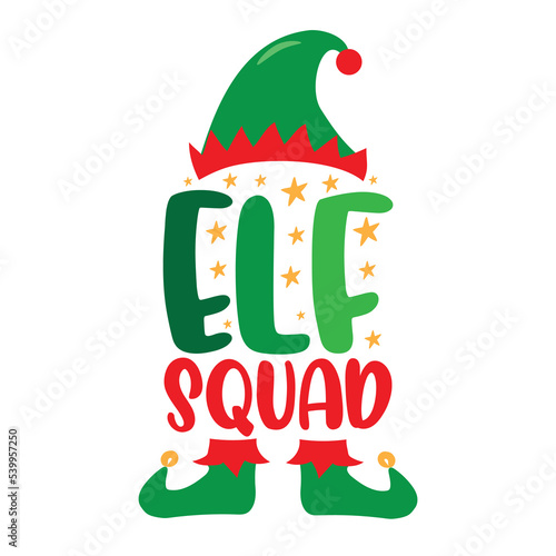 Elf squad - cute ELF hat and shoes. Good for baby clotes, greeting and invitaton card print, label and other decoration for Christmas.