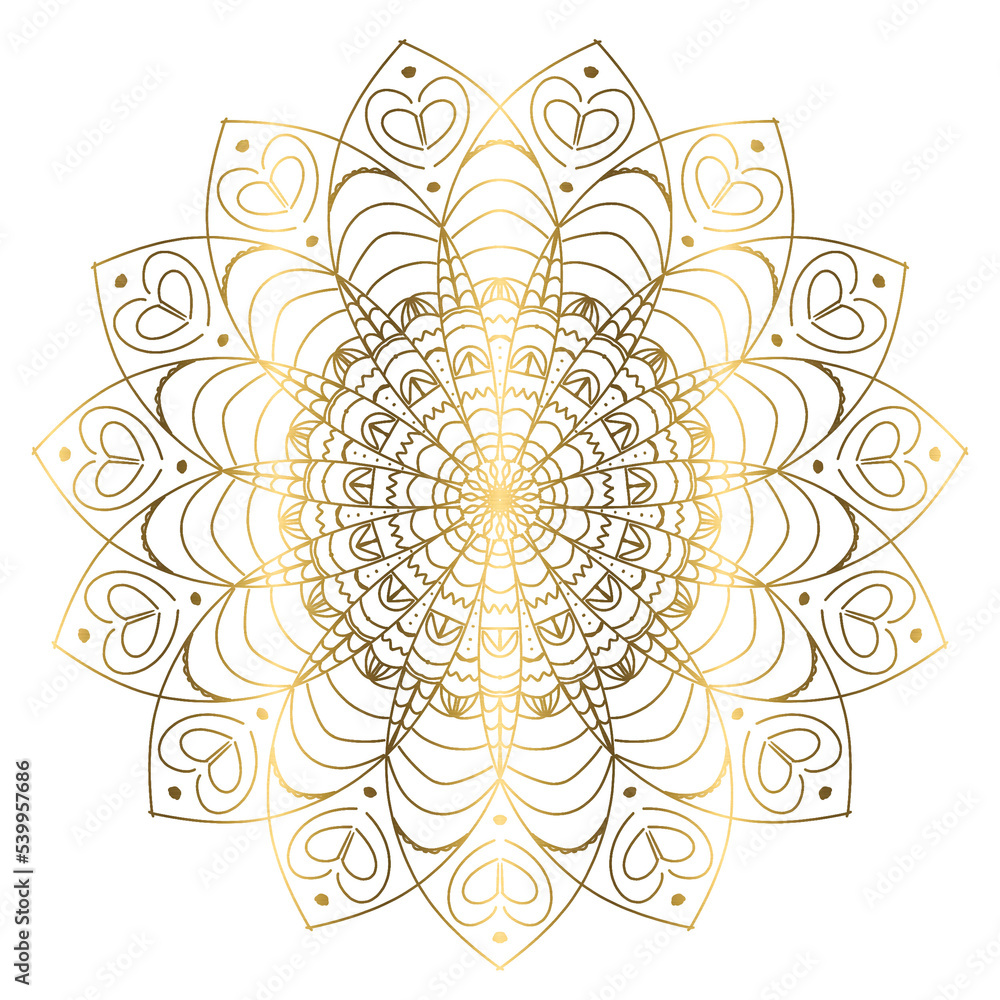 Beautiful golden mandala illustration