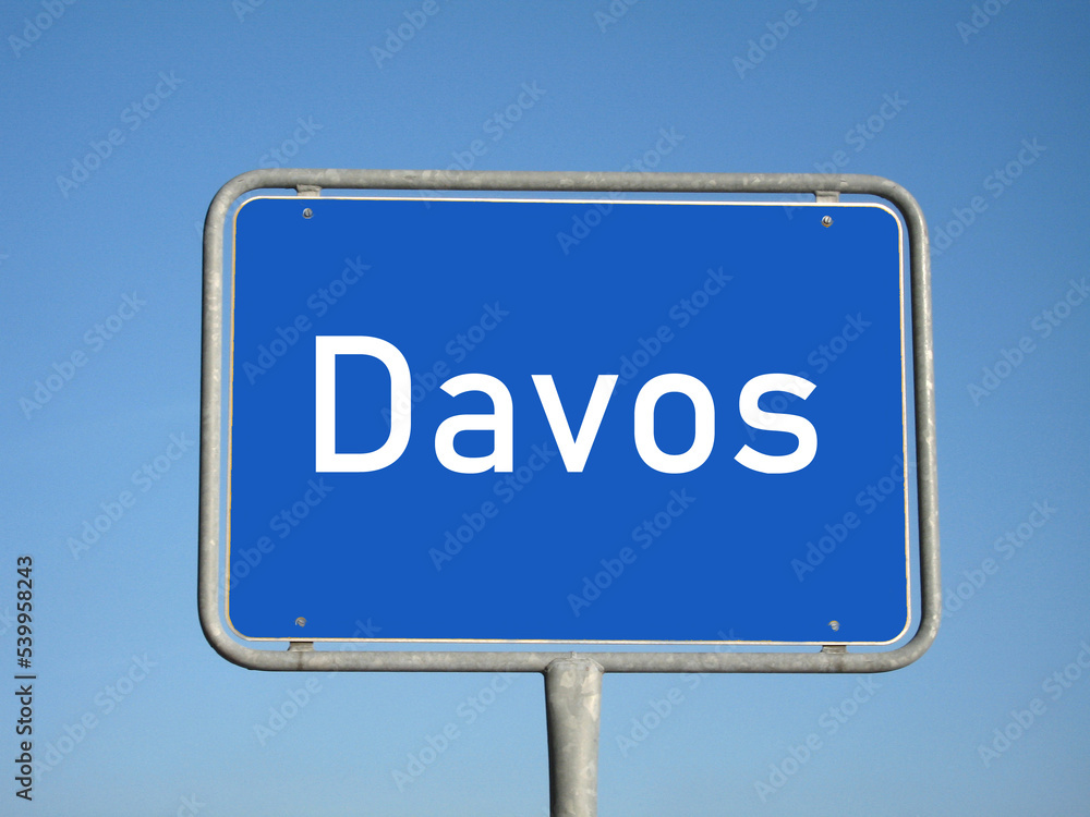 Ortsschild Davos
