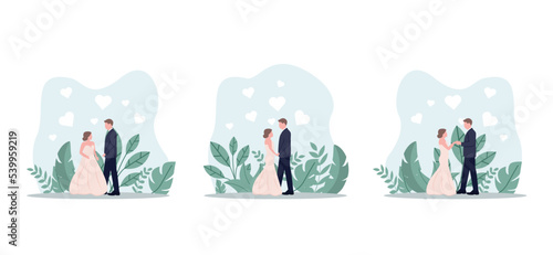 Wedding Flat Bundle Design Illustration