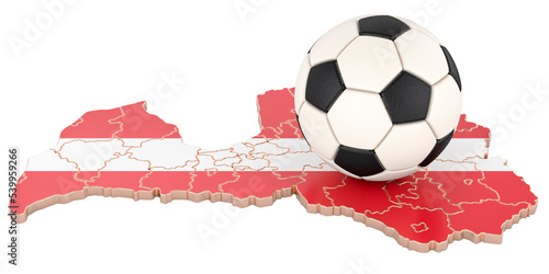 Football ball with map of Latvia concept  3D rendering