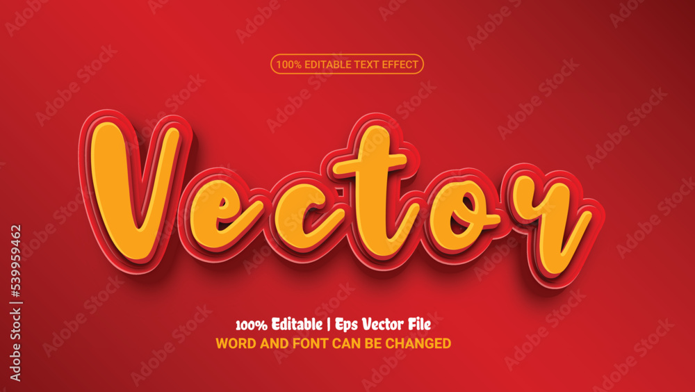 Vector 3d editable premium vector text effect