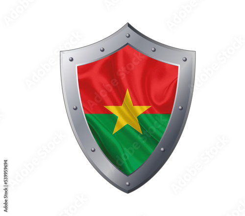 Ceci est un bouclier contenant les couleurs du drapeau d'un pays africain: Le Burkina faso