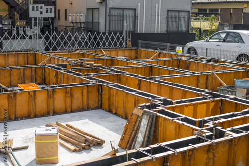 Obraz na płótnie 基礎工事/型枠工事/生コン打設