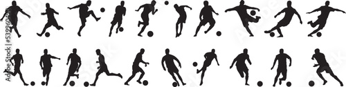 silhouette of people playing football soccer © Yehor