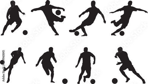 Wallpaper Mural silhouette of people playing football soccer Torontodigital.ca