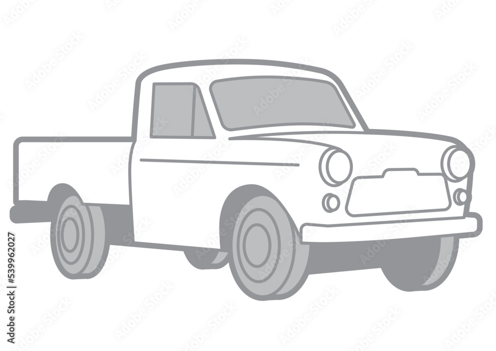 JAPANESE PICKUP - VECTOR ILLUSTRATION WITH WHITE BACKGROUND - SPORTCAR_T087_3 : 539962027