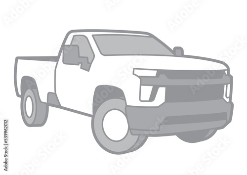 AMERICAN PICKUP TRUCK - VECTOR ILLUSTRATION WITH WHITE BACKGROUND - SPORTCAR_T088 : 539962012