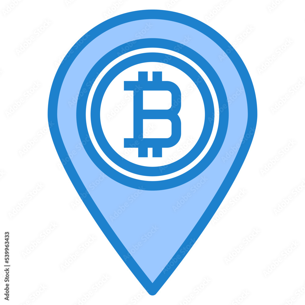 Obraz premium Bitcoin blue style icon