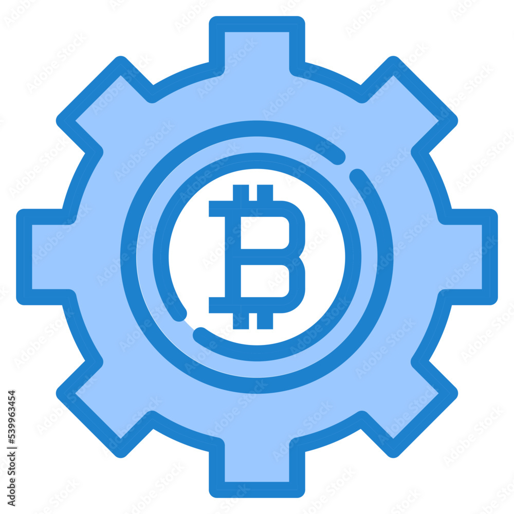 Bitcoin blue style icon Bitcoin blue style icon