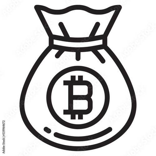 Bitcoin outline style icon