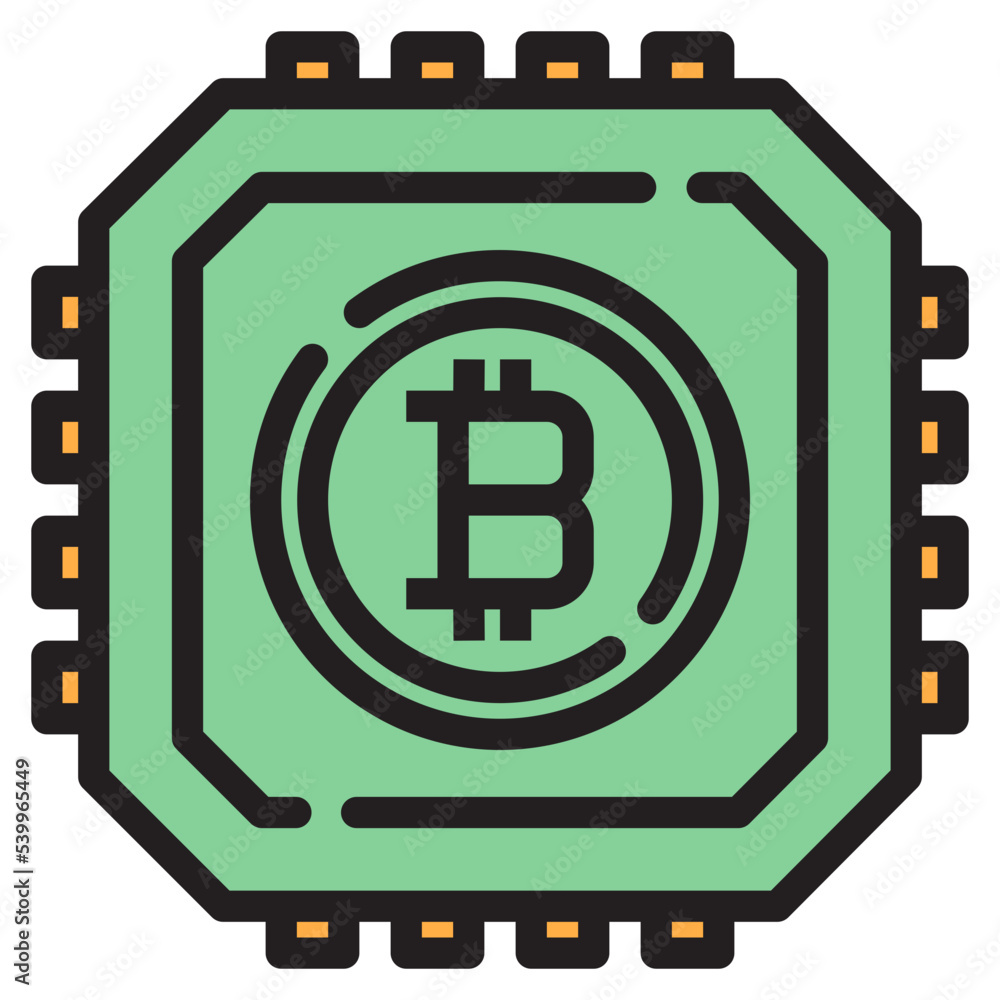 Bitcoin color line style icon Bitcoin color line style icon