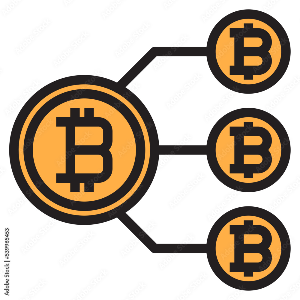 Bitcoin color line style icon Bitcoin color line style icon